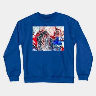 Liquid Patriot - Acrylic Paint Pour Crewneck Sweatshirt